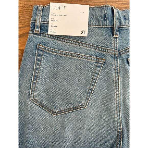 Loft High Rise Cut Off Denim Short Size 27 - Picture 3 of 7